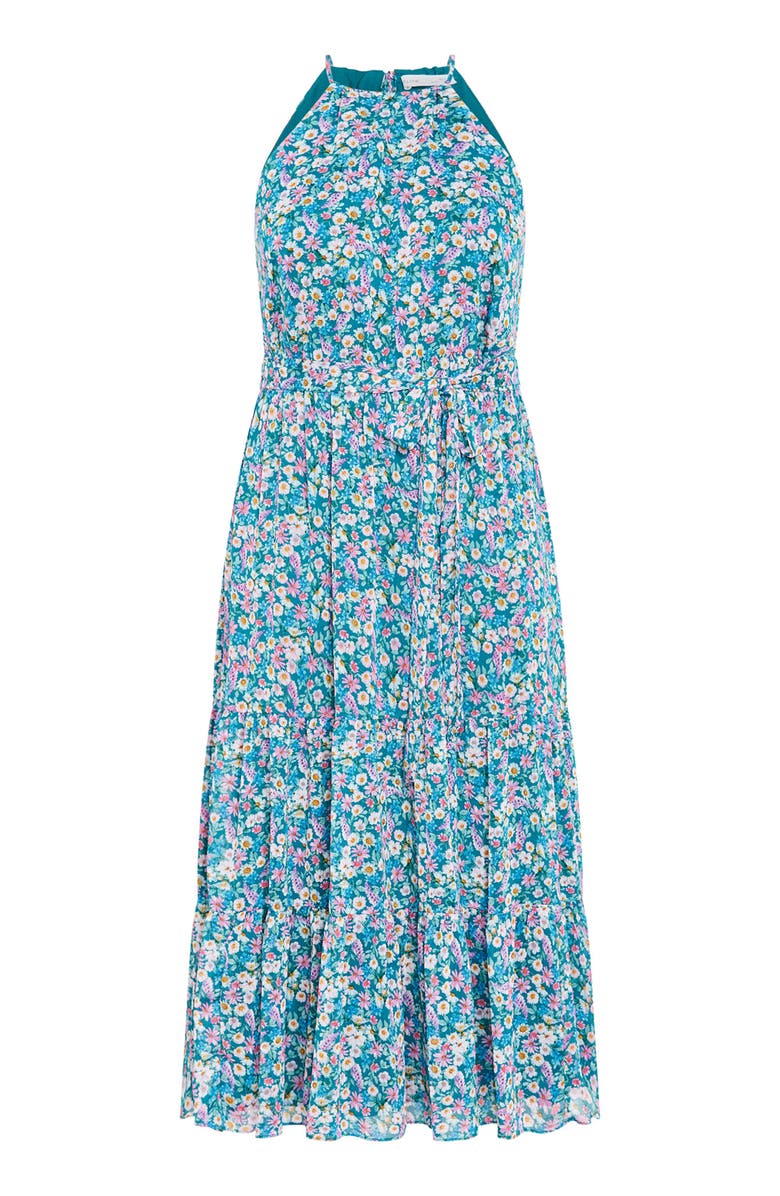 City Chic Lidia Maxi Halter Dress, Alternate, color, Ditsy Swirl