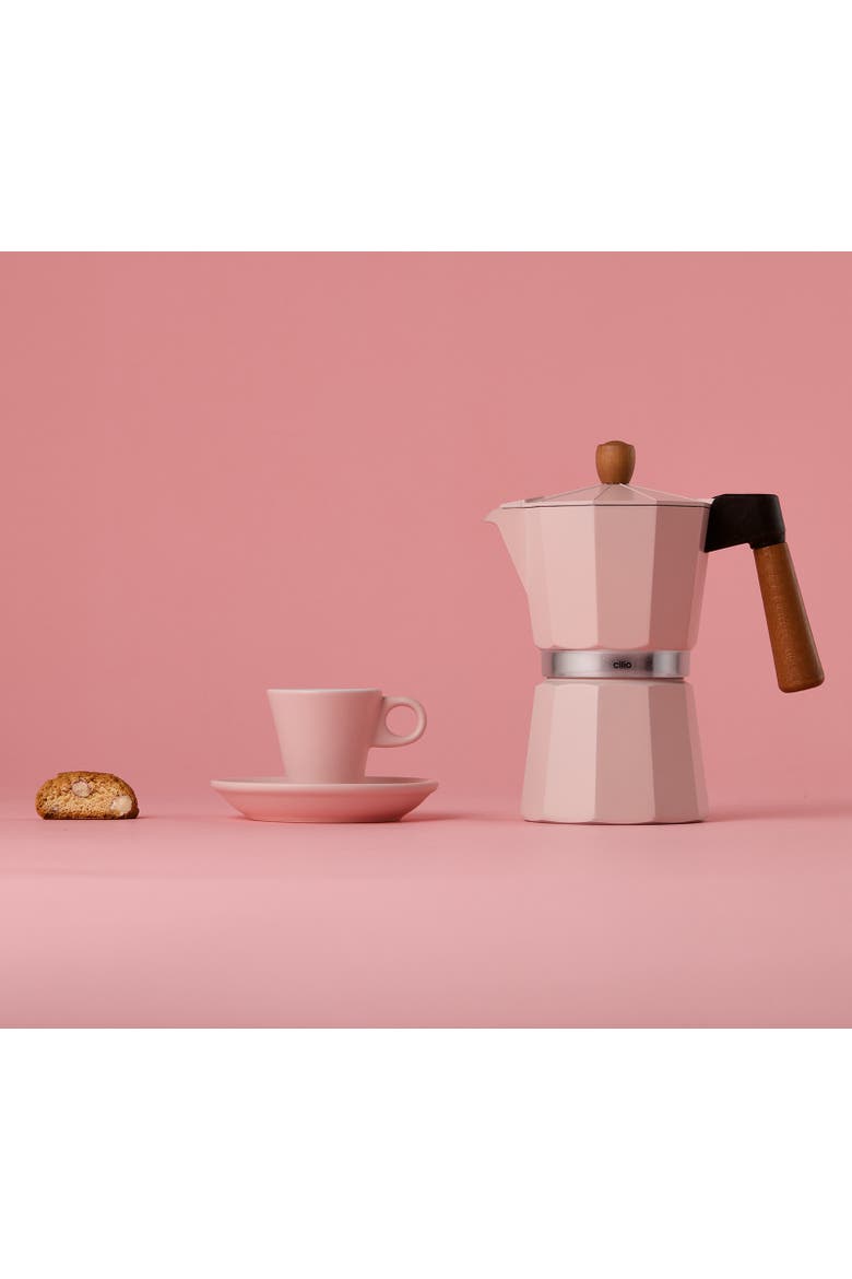 Legno Stovetop Espresso Maker, 15-Ounce, Alternate, color, Pink