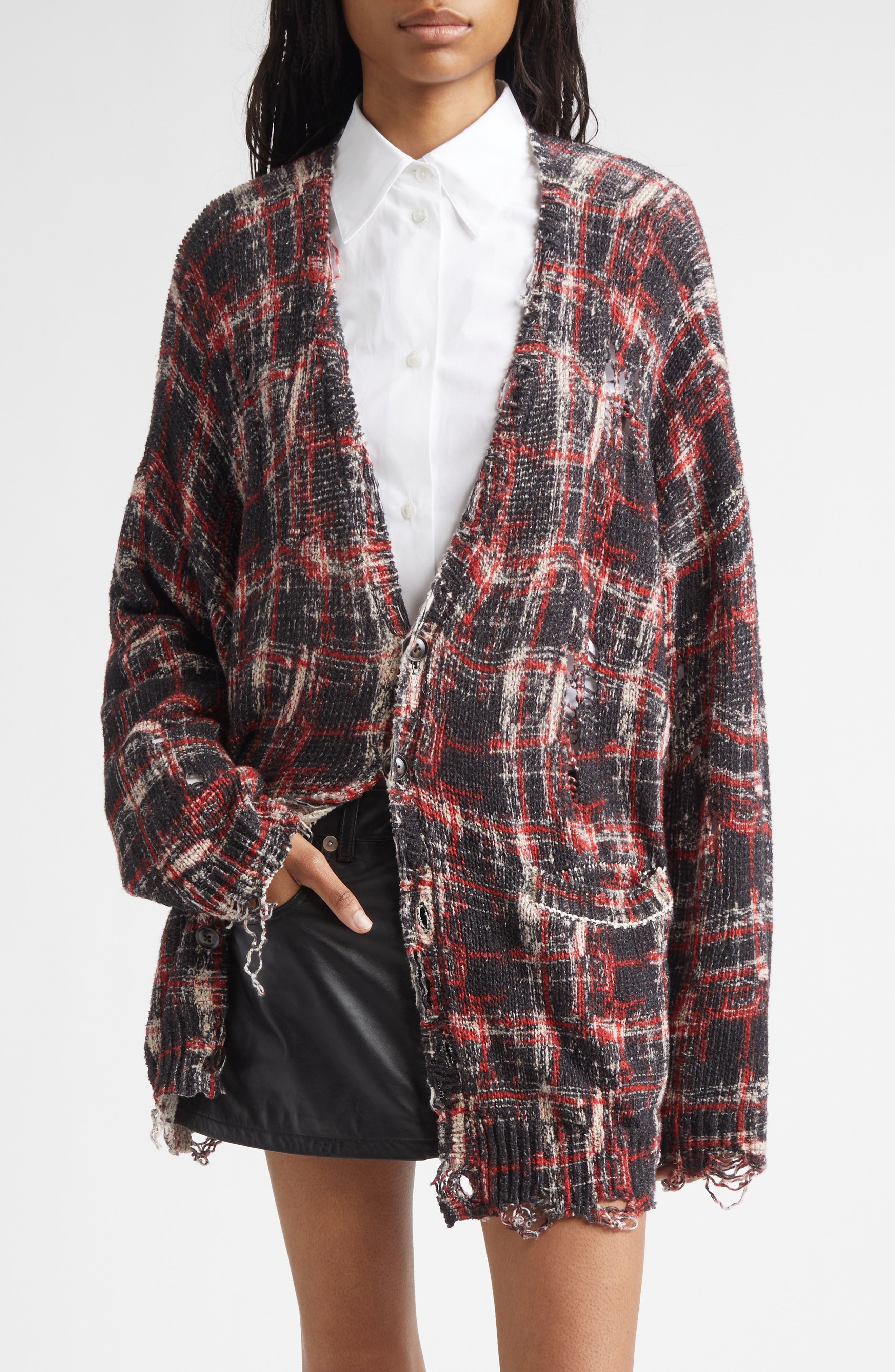 selected BLACK/ RED/ WHITE PLAID