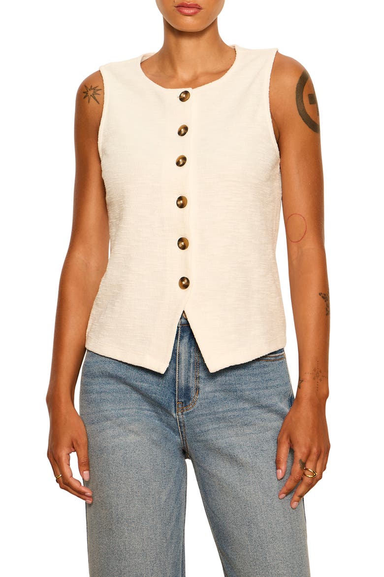 Nothing Extra Knit Vest, Main, color, CHALK WHITE