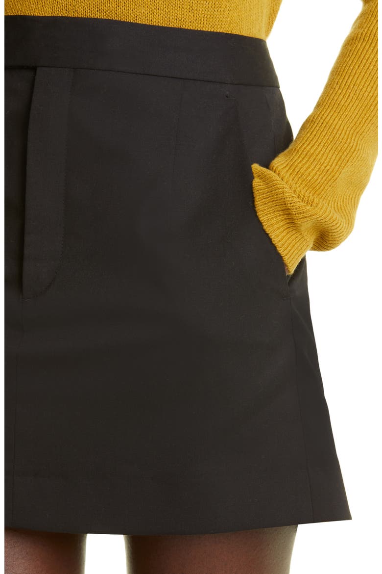 Trouser Stretch Wool Miniskirt, Alternate, color, BLACK