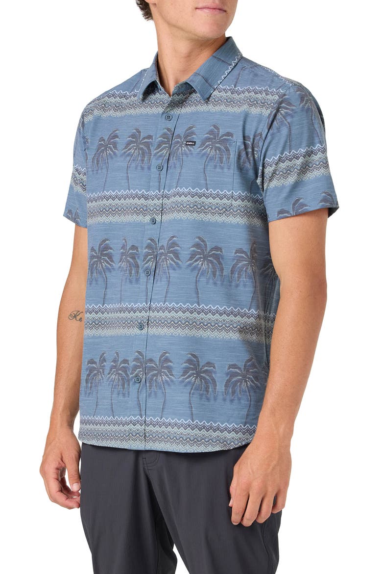 UPF Slub Standard Short Sleeve Performance Button-Up Shirt, Alternate, color, MIDNIGHT NAVY