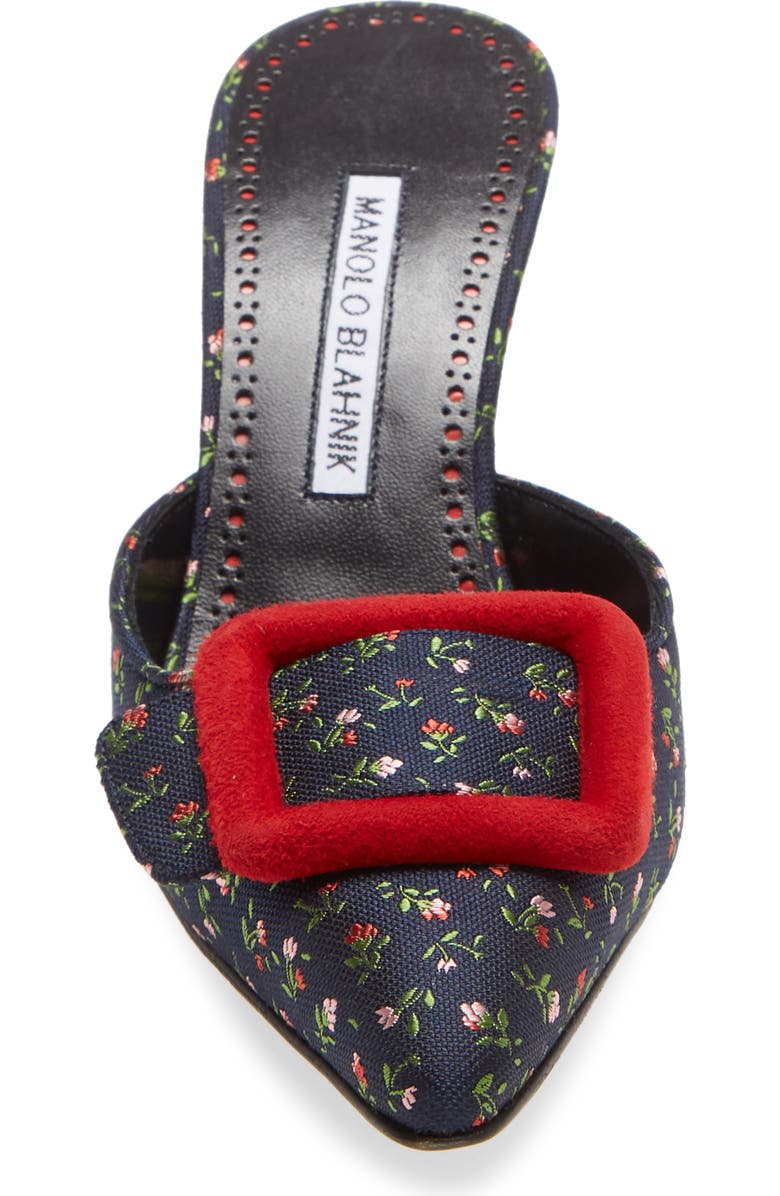 Manolo Blahnik Maysalebi Floral Pointed Toe Mule, Alternate, color,