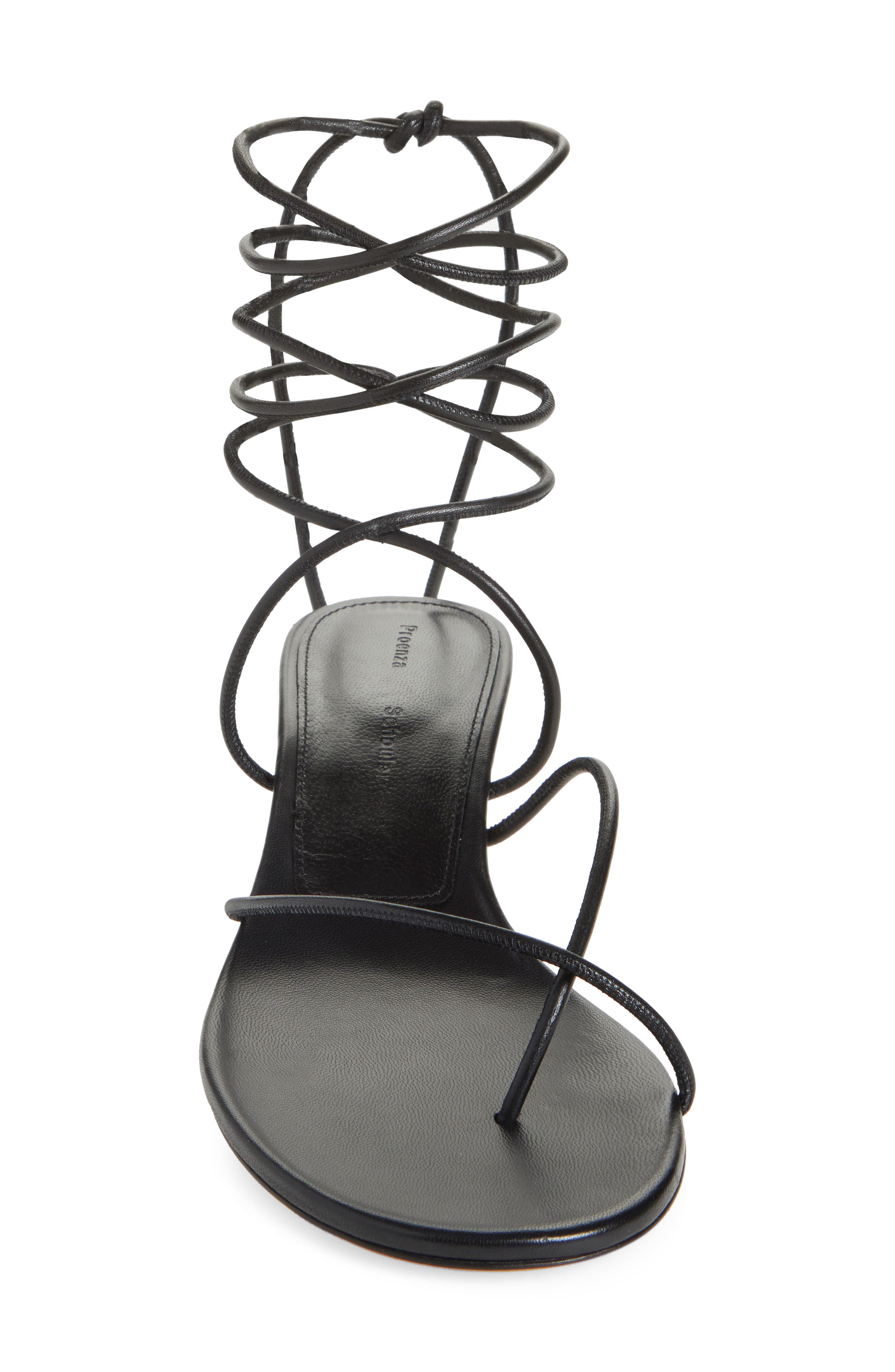 Proenza Schouler Slash Tie Kitten Heel Sandal, Alternate, color, Black