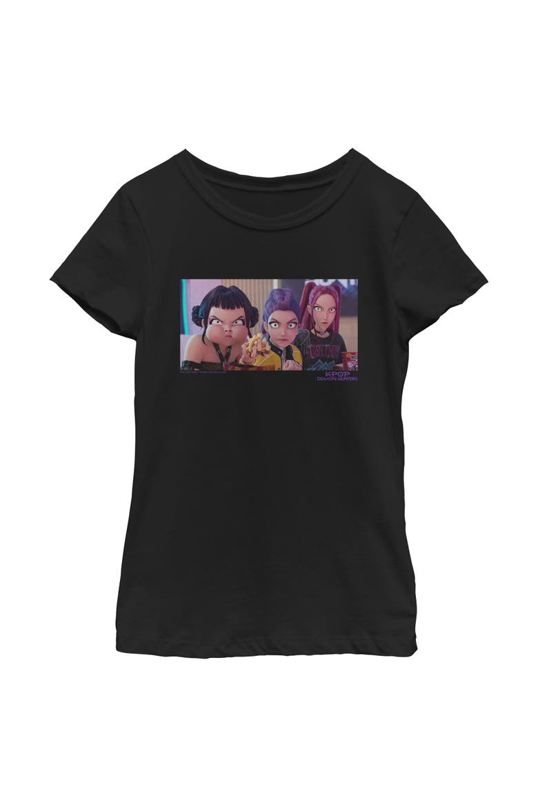 Girls' Angry Trio Scene T-Shirt, Main, color, Black
