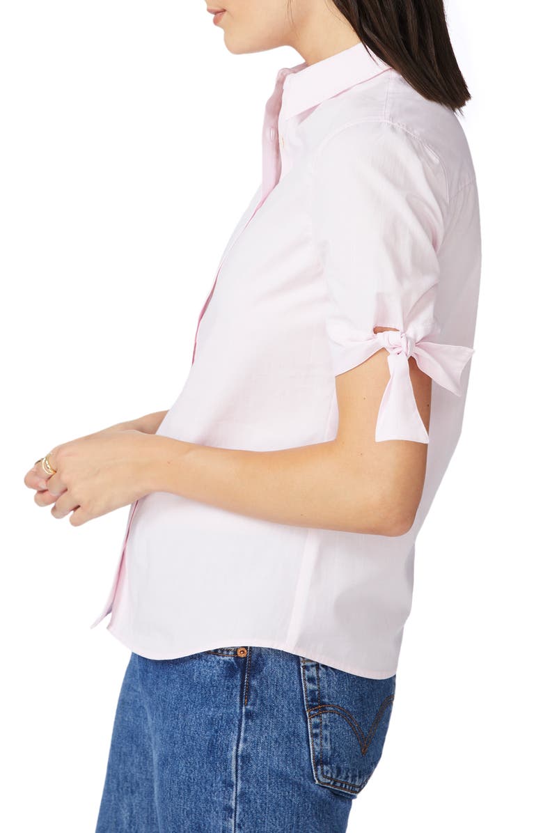 Court & Rowe Wide Stripe Tie Cuff Cotton Shirt, Alternate, color,