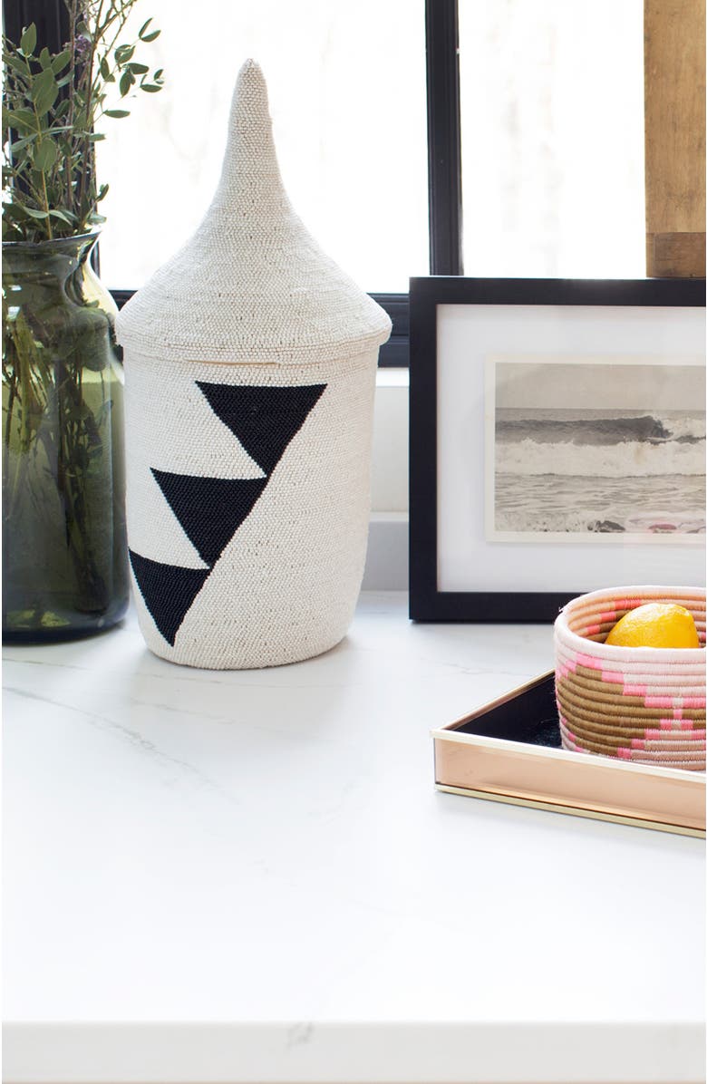 indego africa Beaded Triangle Peace Basket, Alternate, color,