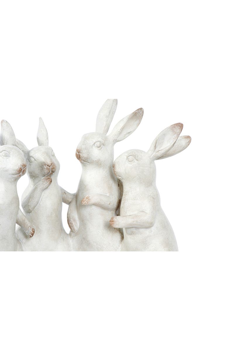Storied Home Whitewashed Polyresin Bunny Rabbit Quartet, Alternate, color, White