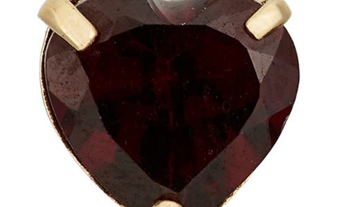 Fzn 10k Gold Garnet Heart Stud Earrings In Yellow