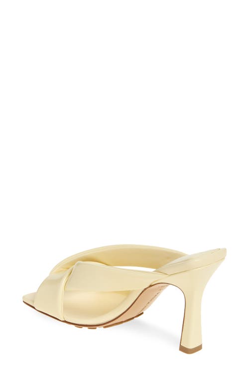 Bottega Veneta Women Pastel Yellow Leather Riva Mules In Yellow