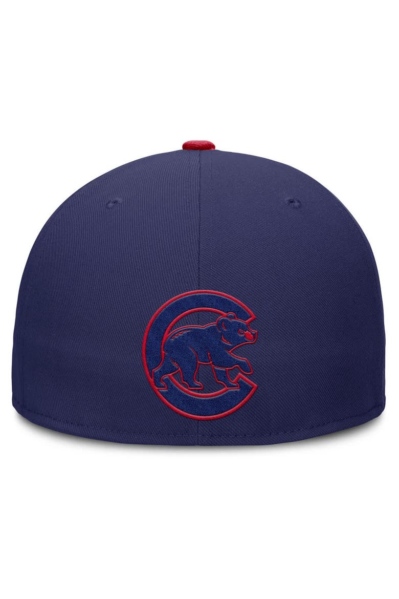 Men's Nike Blue Chicago Cubs Wordmark Dri-FIT Round Bill True Fitted Hat, Alternate, color, Blue