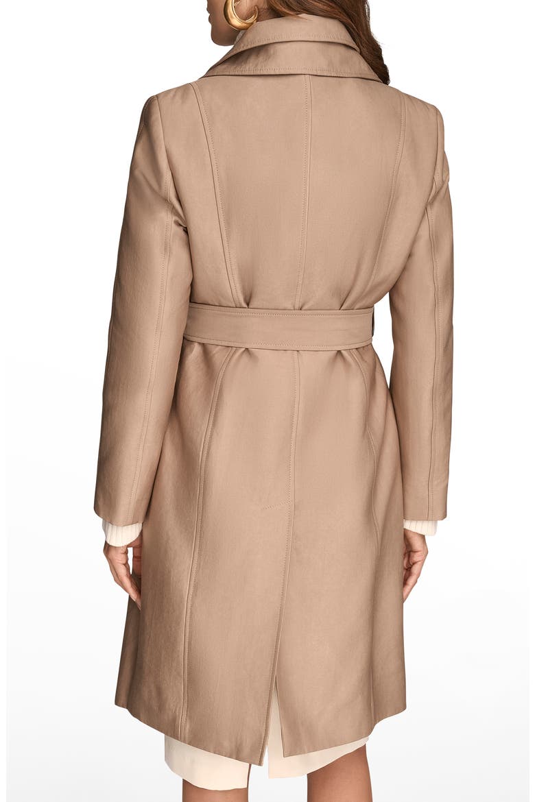 Double Collar Cotton Blend Trench Coat, Alternate, color, KHAKI