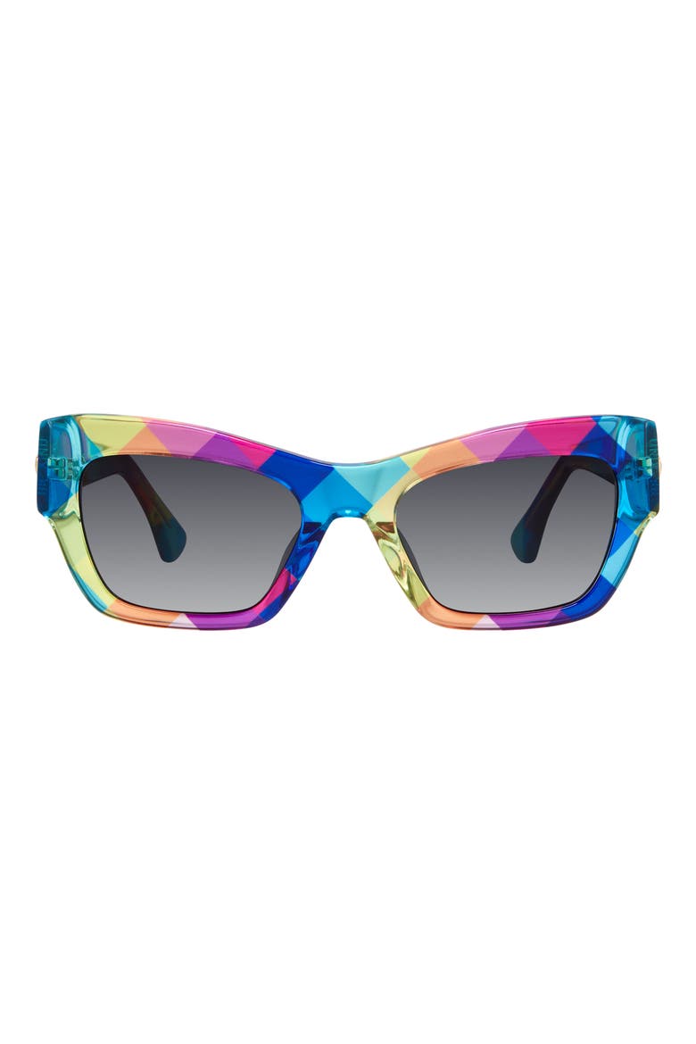53mm Rectangular Sunglasses, Main, color, PATTERN MULTICOLOR/ GREY