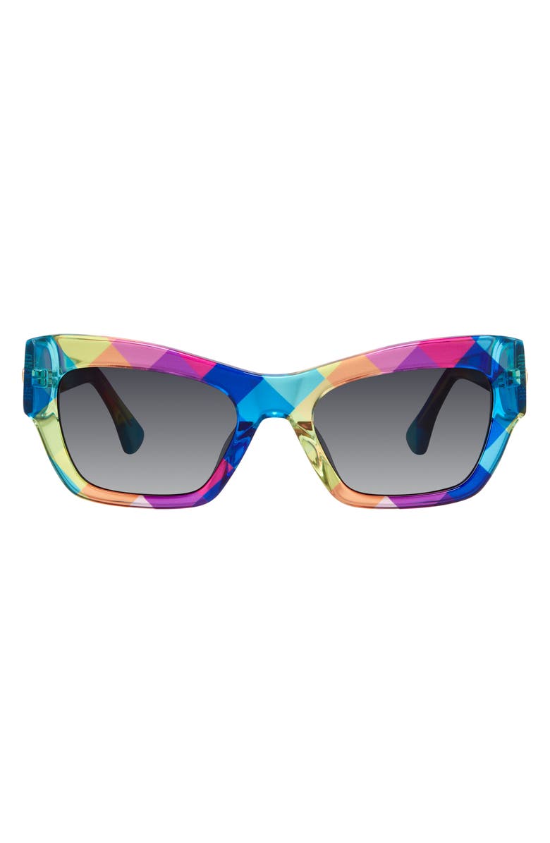 Kurt Geiger London 53mm Rectangular Sunglasses, Main, color, Pattern Multicolor/ Grey