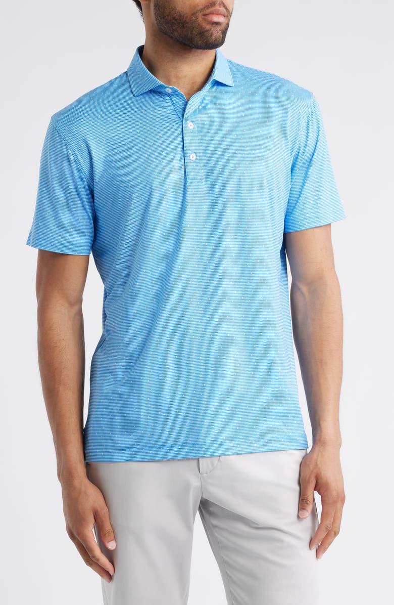 johnnie-O Tundra Microprint Featherweight Performance Polo, Main, color, Haze