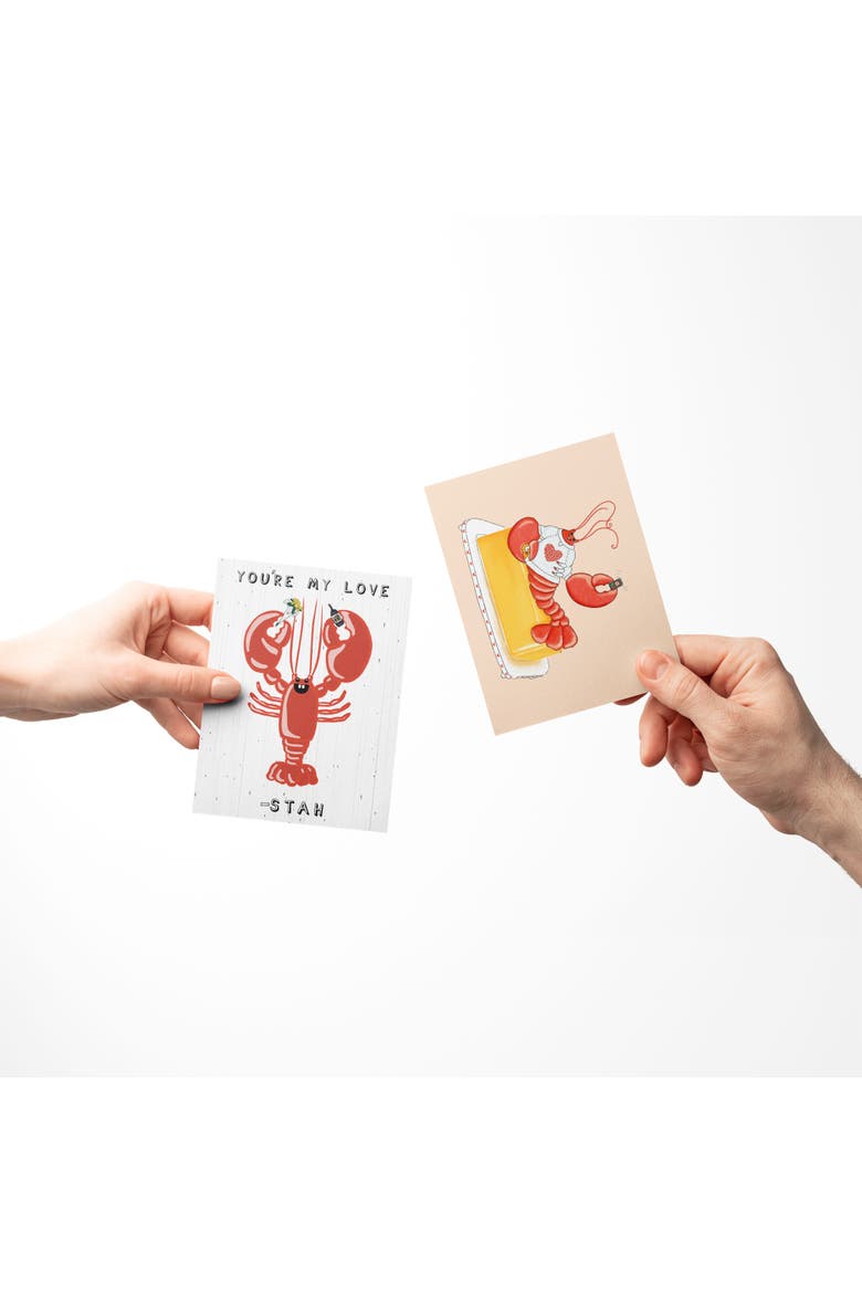 Valentine's Day Friendship Greeting Card Pack Sets, 'Lobster Buttah Call, Lobster Date, You're My Lobstah', Alternate, color, Multi-Pack