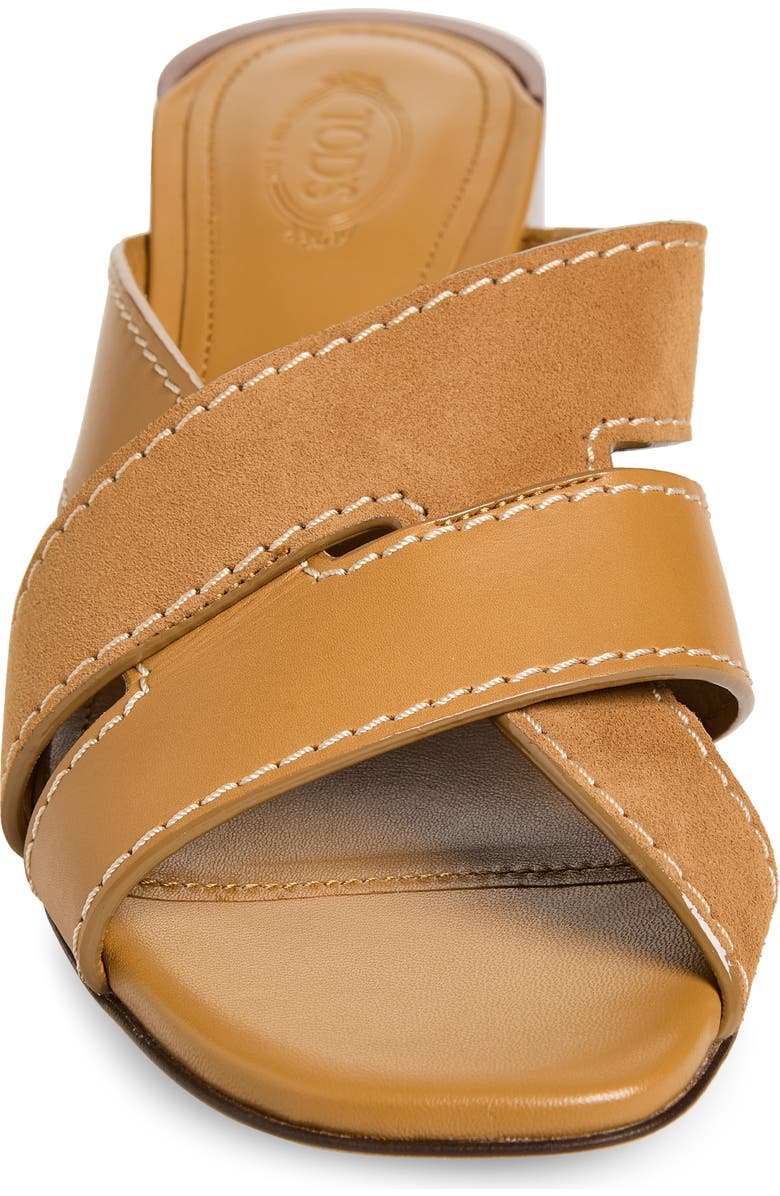 Tod's Block Heel Slide Sandal, Alternate, color, Biscotto Chiaro