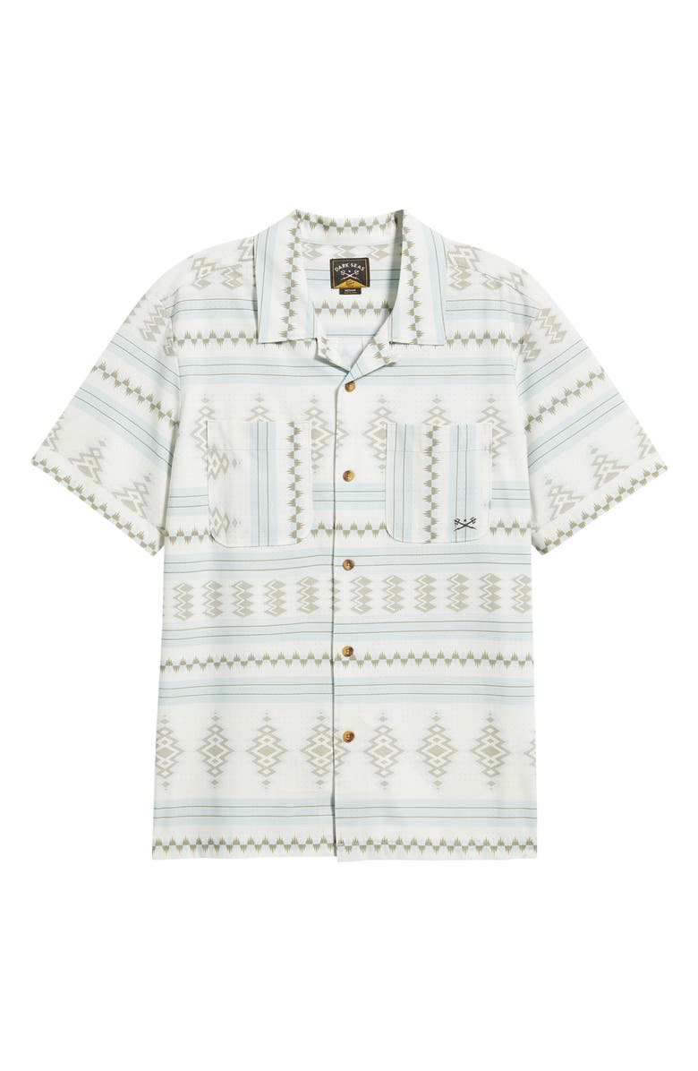 DARK SEAS Palmetto Geo Pattern Cotton Camp Shirt, Main, color,