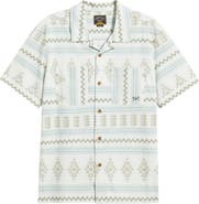 DARK SEAS Palmetto Geo Pattern Cotton Camp Shirt
