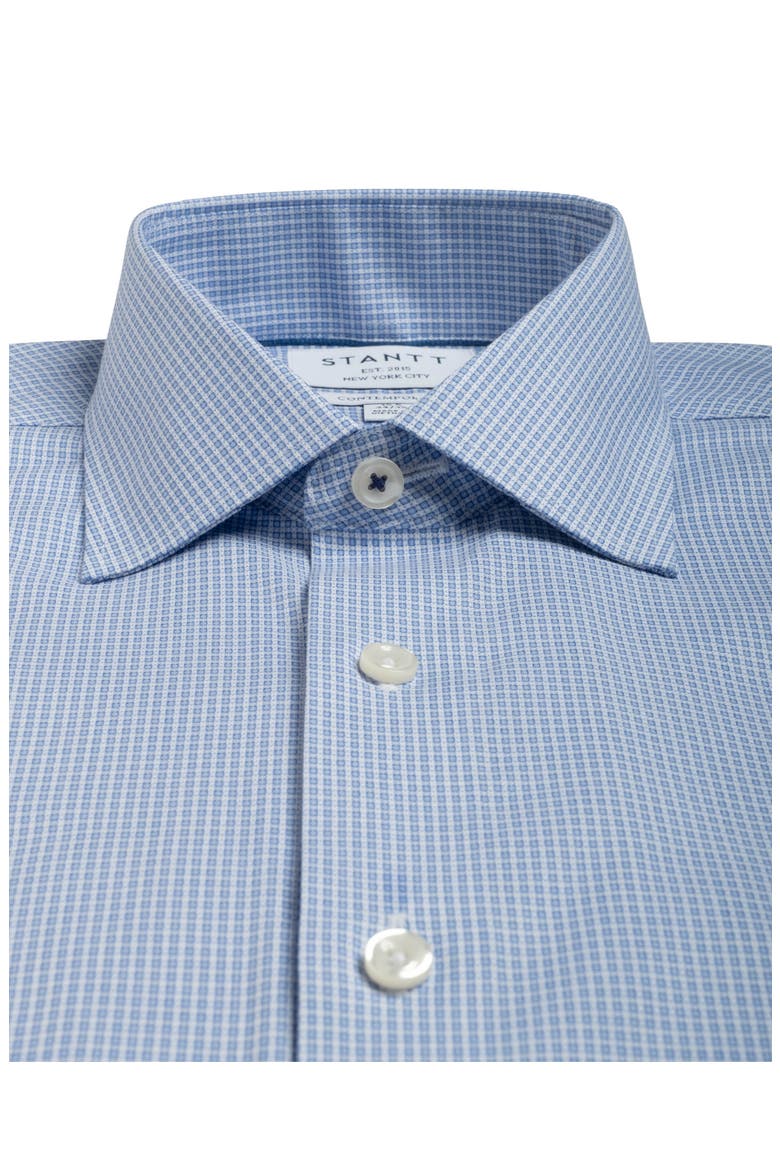 Contemporary Fit Wrinkle Resistant Cotton Dobby Dress Shirt, Alternate, color, NAVY