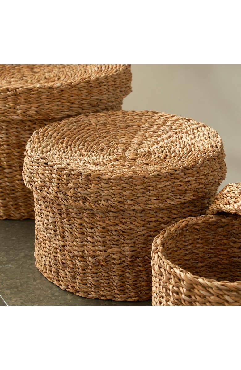 Napa Home & Garden Seagrass Round Lidded Baskets Set of 3, Alternate, color,