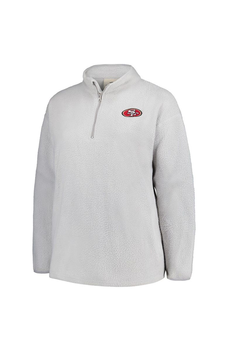 PROFILE Women's Profile Gray San Francisco 49ers Plus Size Sherpa Quarter-Zip Jacket, Alternate, color,