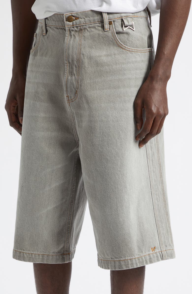 Rhude Baggy Traxedo Denim Shorts, Alternate, color, Liberty Grey