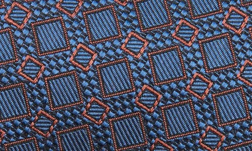 Brioni Geometric Jacquard Silk Tie In Blue