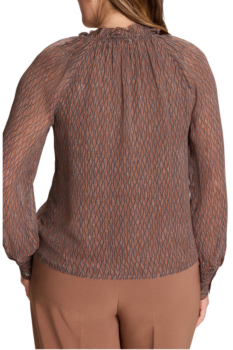 Dotty Chain Georgette Top, Alternate, color, BROWN MULTI
