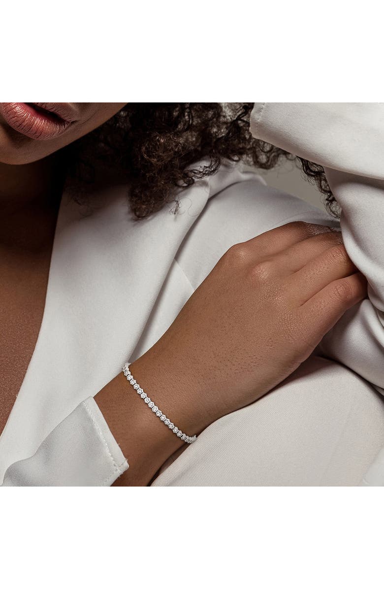DELMAR Lab Created White Sapphire Tennis Bracelet, Alternate, color, 