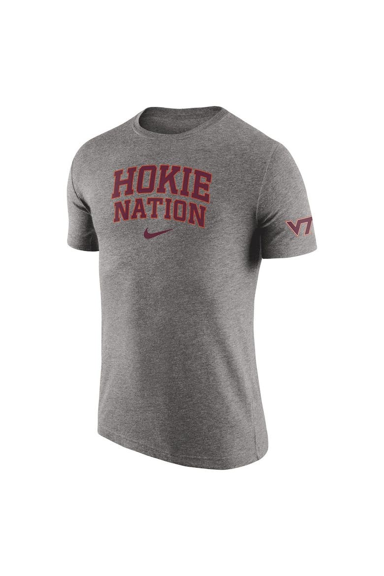 Men's Nike Heathered Gray Virginia Tech Hokies 2-Hit Tri-Blend T-Shirt, Alternate, color, Heather Gray