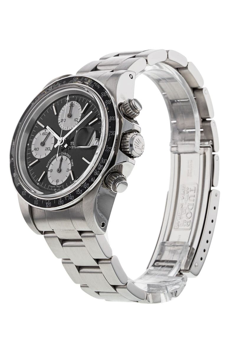 Watchfinder & Co. Tudor Preowned 1994 Oysterdate Chronograph Automatic Bracelet Watch, 40mm, Alternate, color, Black