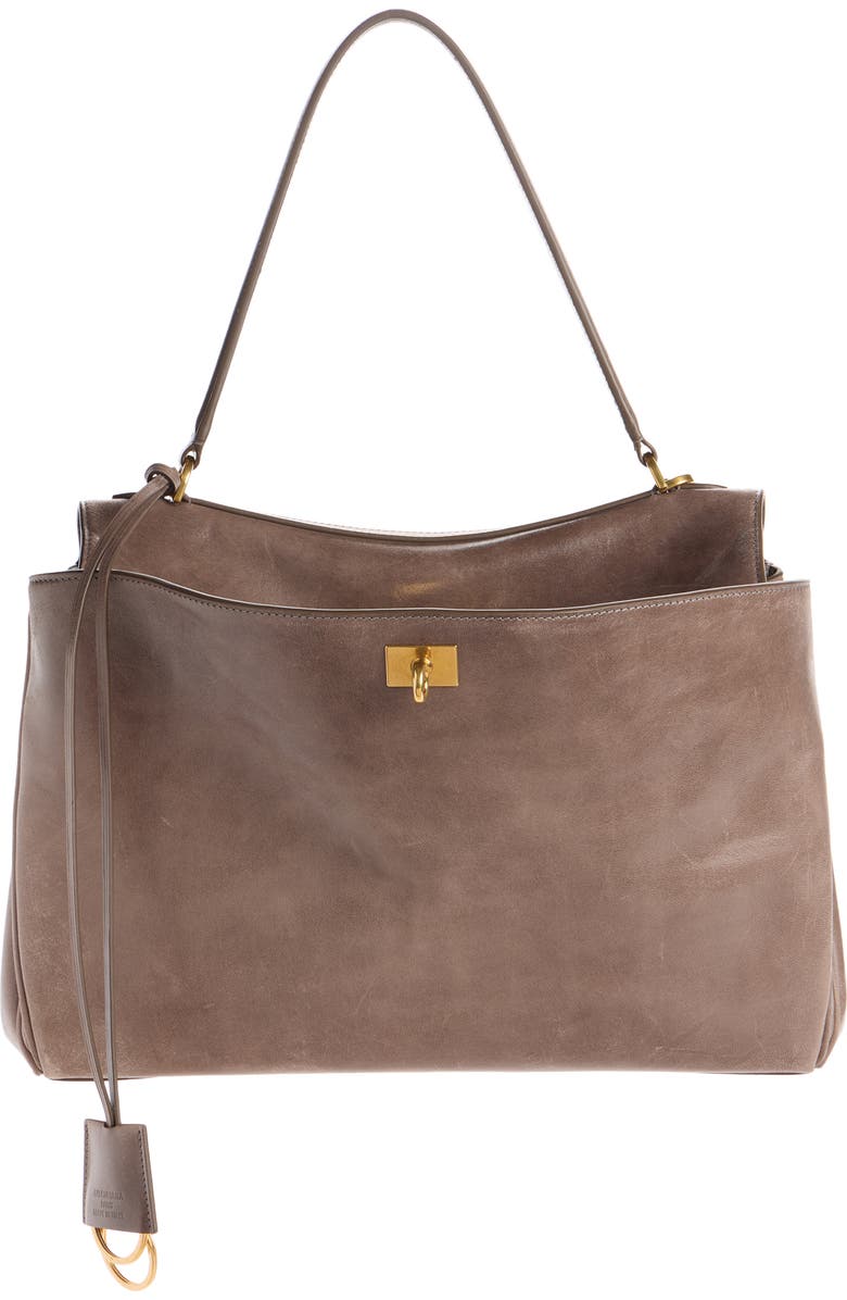 Balenciaga Small Rodeo Leather Top Handle Bag, Main, color, 5848 Dark Noix