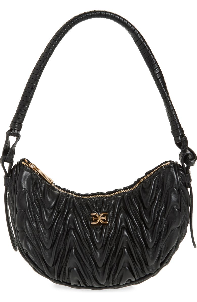 Sam Edelman Ari Quilted Leather Crescent Shoulder Bag, Main, color,