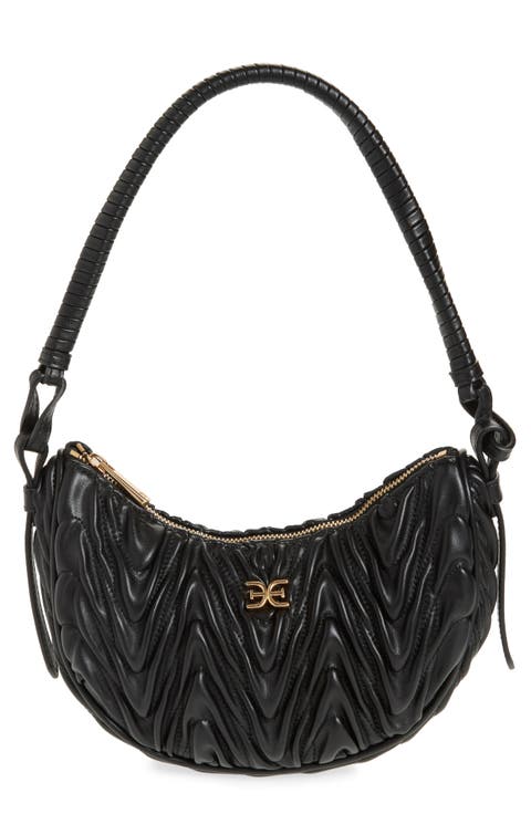 Ari Quilted Leather Crescent Shoulder Bag