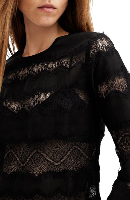 Allsaints Tiff Lace Panelled Sheer Top