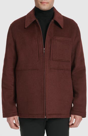 Cole Haan Felt Zip Front Shirt Jacket | Nordstrom