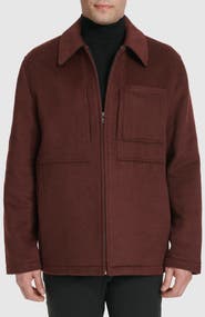 Cole Haan Felt Zip Front Shirt Jacket