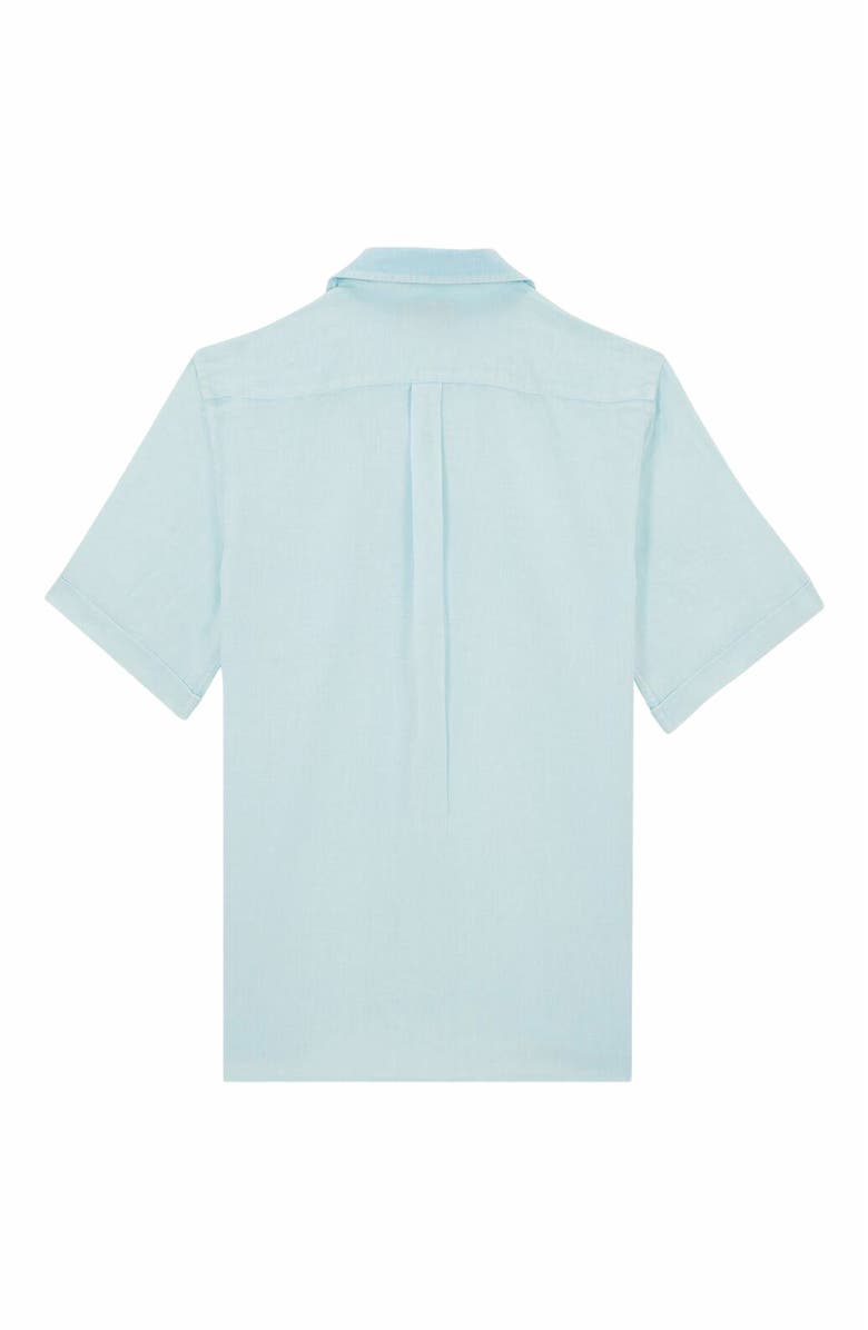 Vilebrequin Men's Bowling Linen Mineral Dye Shirt, Alternate, color, Thalassa