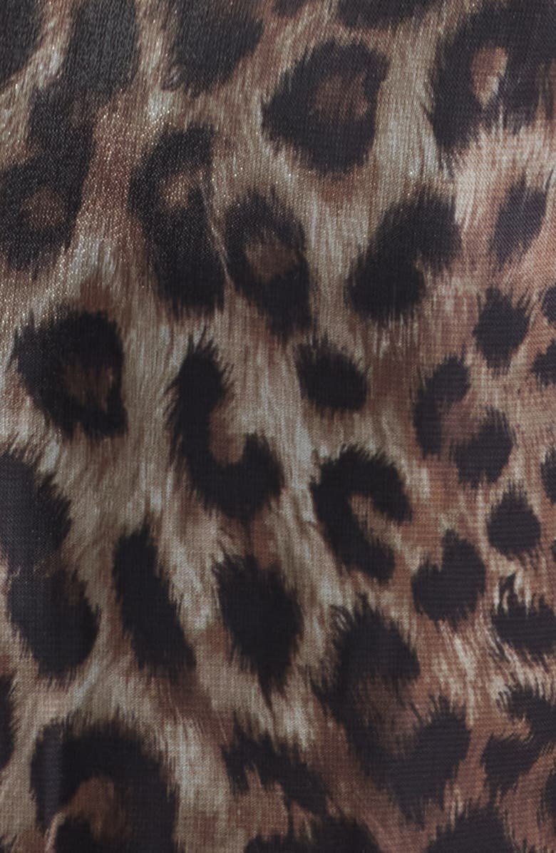 Julia Jordan Long Sleeve Jumpsuit with Overlay, Alternate, color, Leopard