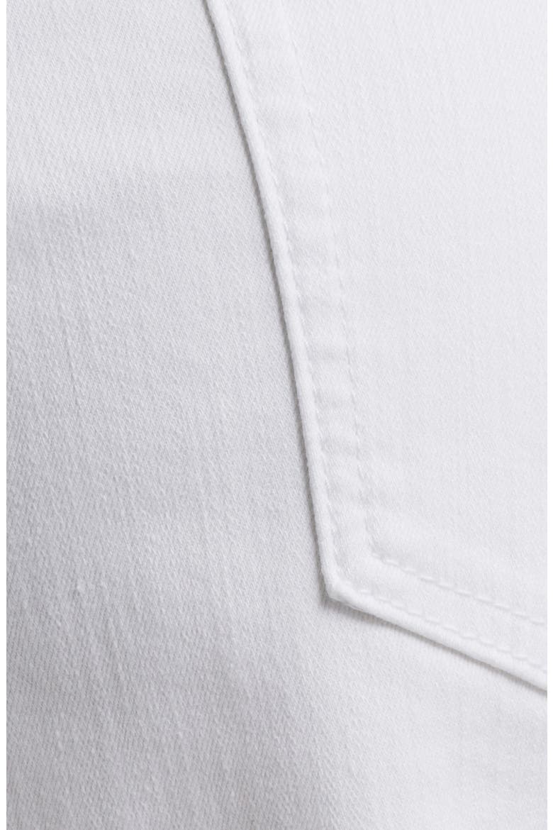 Frayed High Waist A-Line Denim Shorts, Alternate, color, WHITE