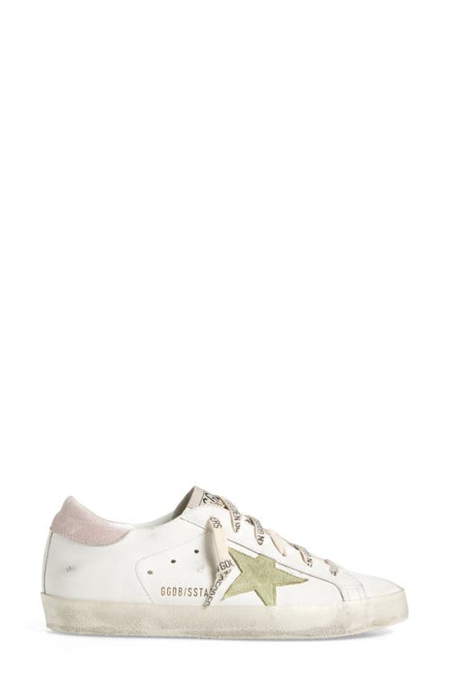 Golden Goose Super-star Bio Sneaker In White/light Green/pink