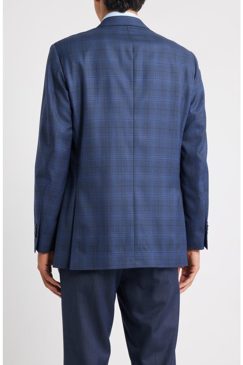 Flynn Classic Fit Blue Plaid Wool Sport Coat, Alternate, color, NAVY