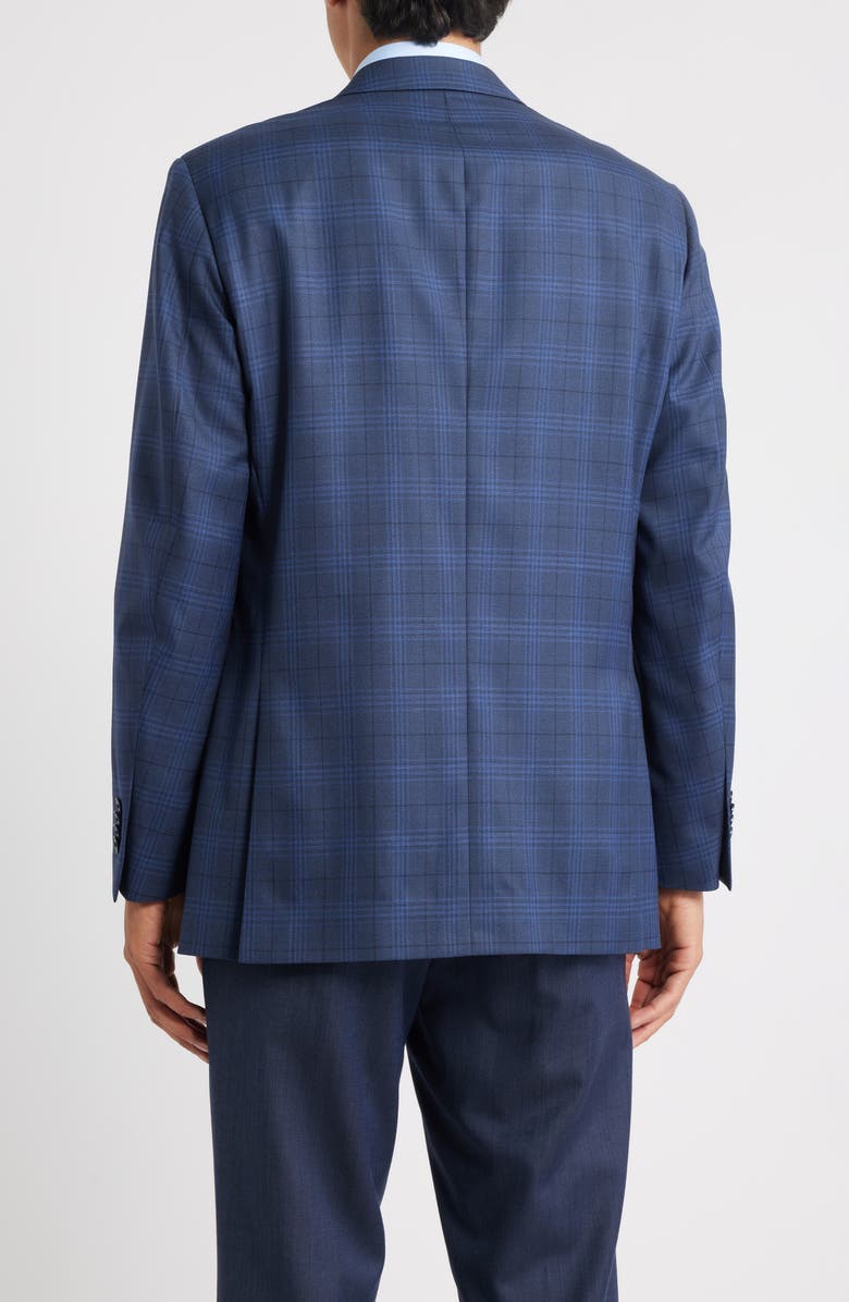 Peter Millar Flynn Classic Fit Blue Plaid Wool Sport Coat, Alternate, color, Navy