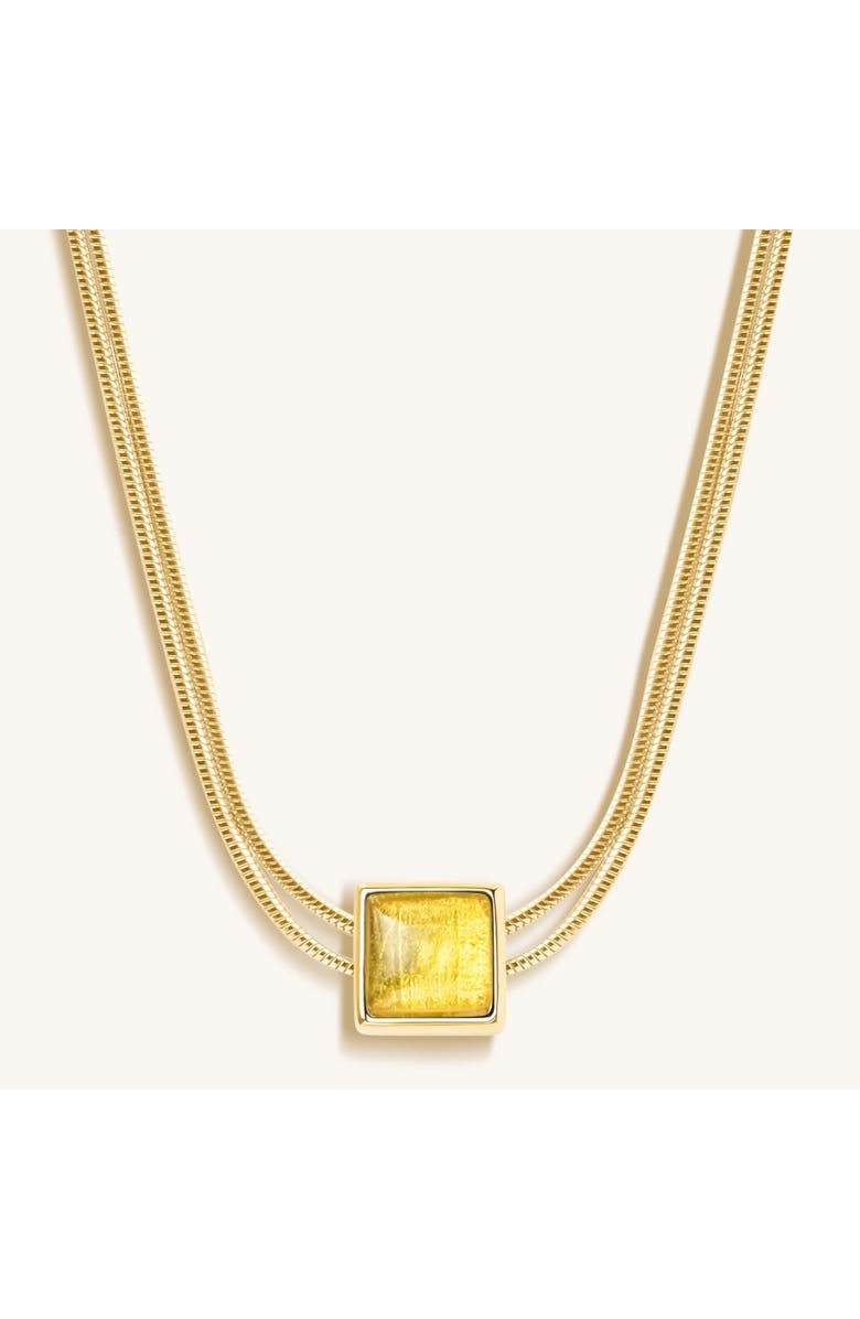 Karma and Luck Awaken & Shine - Citrine Evil Eye November Birthstone Necklace, Main, color, Gold/Yellow