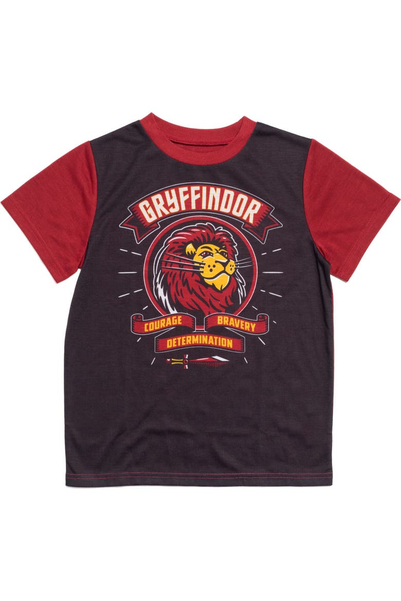 Gryffindor Pajama Shirt and Shorts Set, Alternate, color, Charcoal Red Plaid