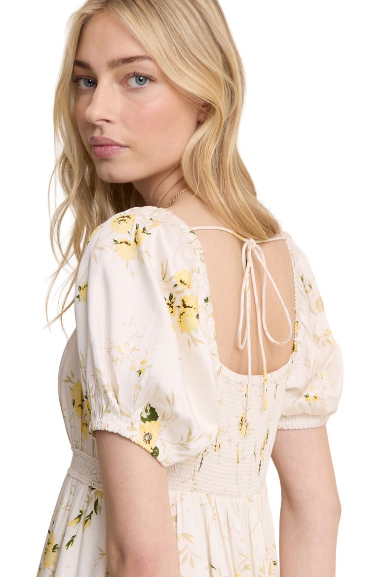 Maryam Floral Midi Dress, Alternate, color, WHITE