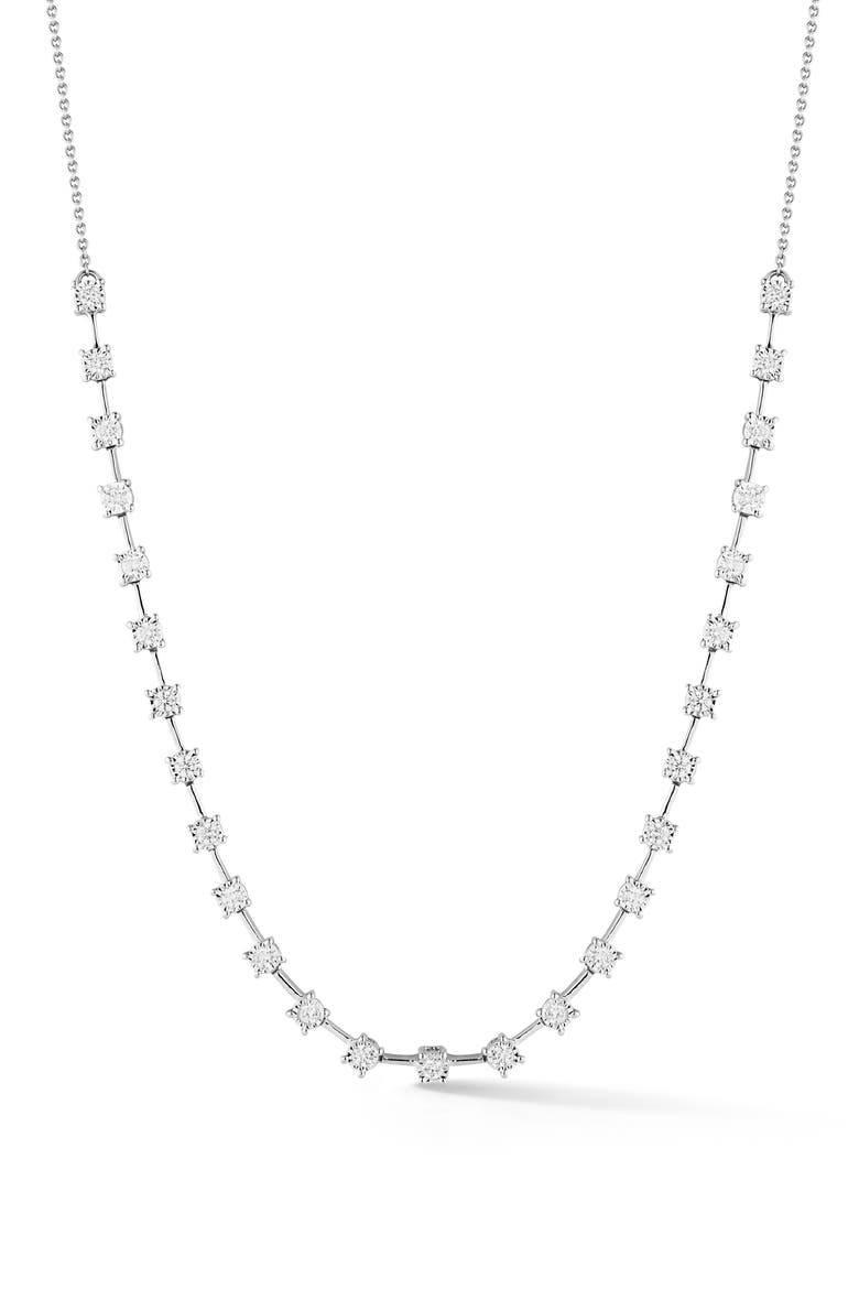 Ava Bea Interval Diamond Tennis Necklace, Main, color, WHITE GOLD