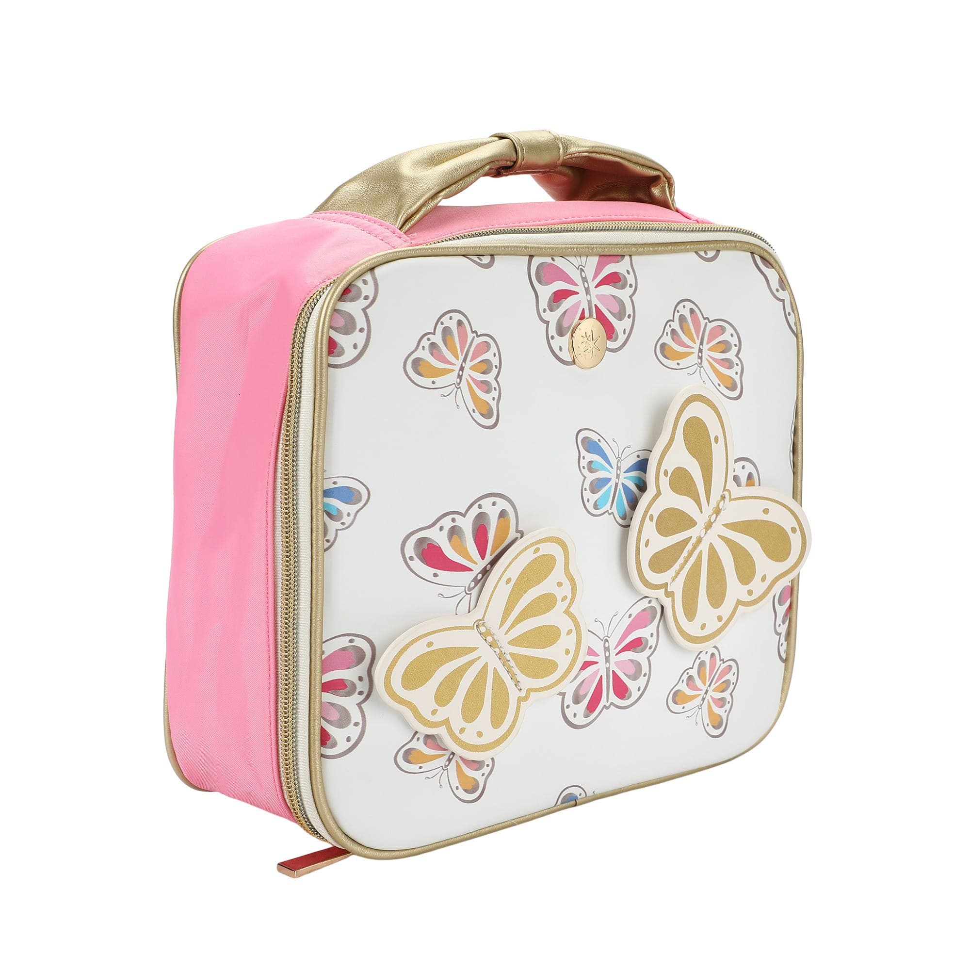 Butterfly Themed Insulated Meal Holder by Packed Party, Alternate, color, White / Pink