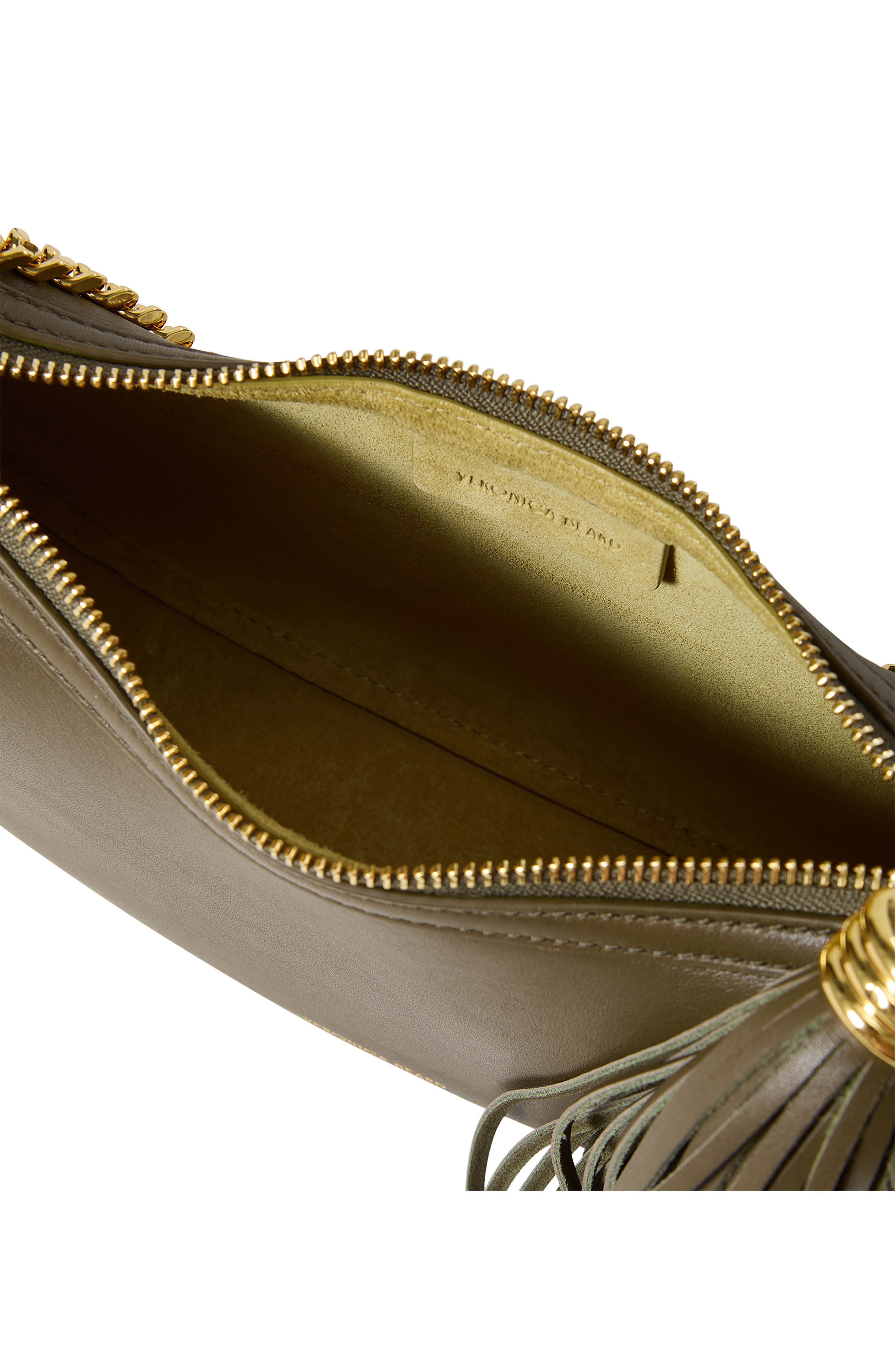 Veronica Beard Small Fortune Leather Shoulder Bag, Alternate, color, Cypress